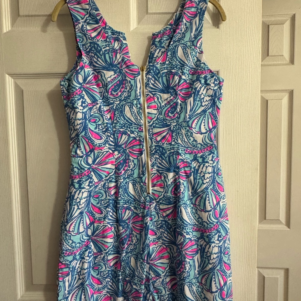 Lilly Pulitzer for Target Blue & Pink Paisley Mini Dress with White Lace Panel - Picture 2 of 4